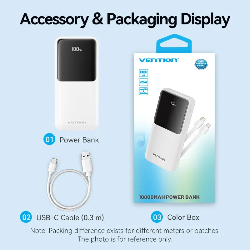 Power Bank Cargador Portatil 10000mah Incluye Cable Vention