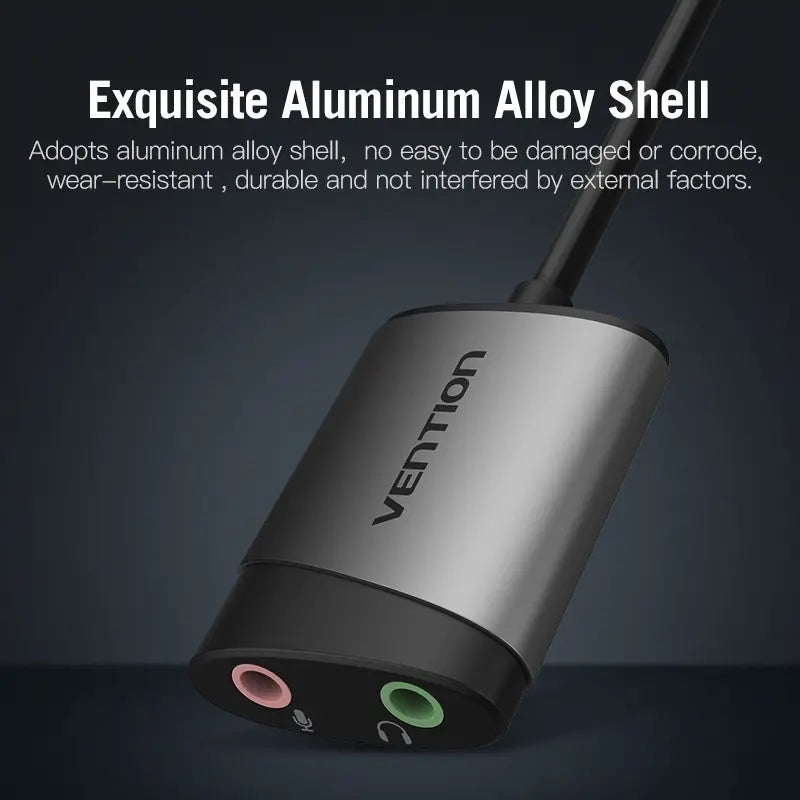 Adaptador Tarjeta Sonido Externa Usb Auricular Mic Vention