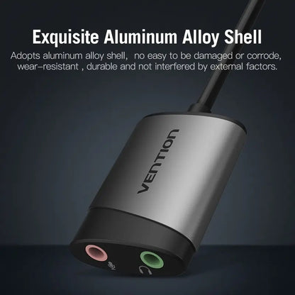 Adaptador Tarjeta Sonido Externa Usb Auricular Mic Vention