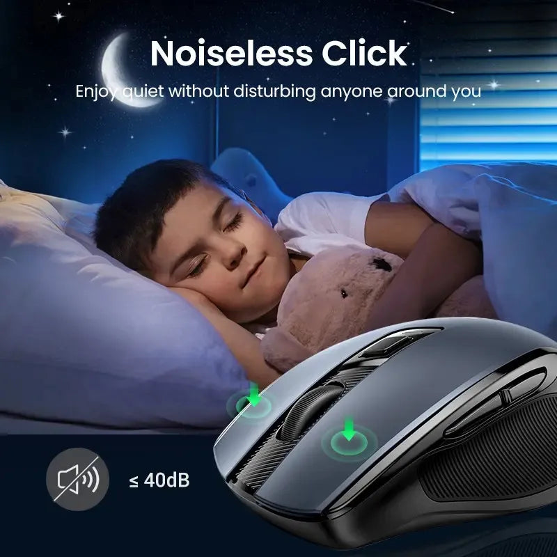 Mouse Inalambrico Usb 4000 Dpi 2,4 Ghz Ergonomico Ugreen Negro