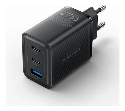 Cargador De Pared Carga Rapida 3 Puertos Usb C 65w Vention