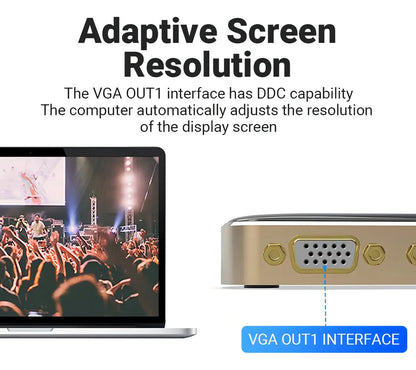 Splitter Adaptador Vga Para 2 Monitores 1080p Vention