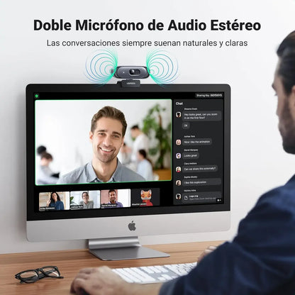 Camara Web Webcam Hd Usb Con Microfono Tapa Camara 2k Ugreen Negro