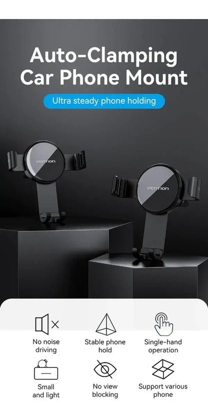Soporte De Celular Para Auto - Agarre Automatico - Vention Negro