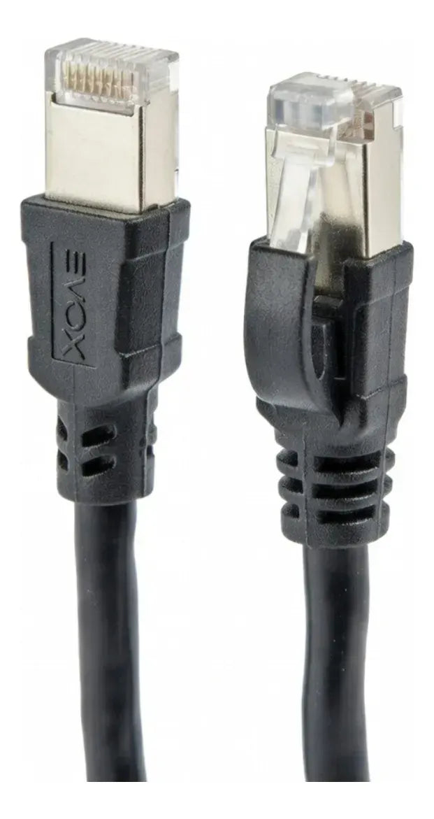 Cable De Red Evox Cat6a 50 Cm Negro Patch Cord Rj45 Internet