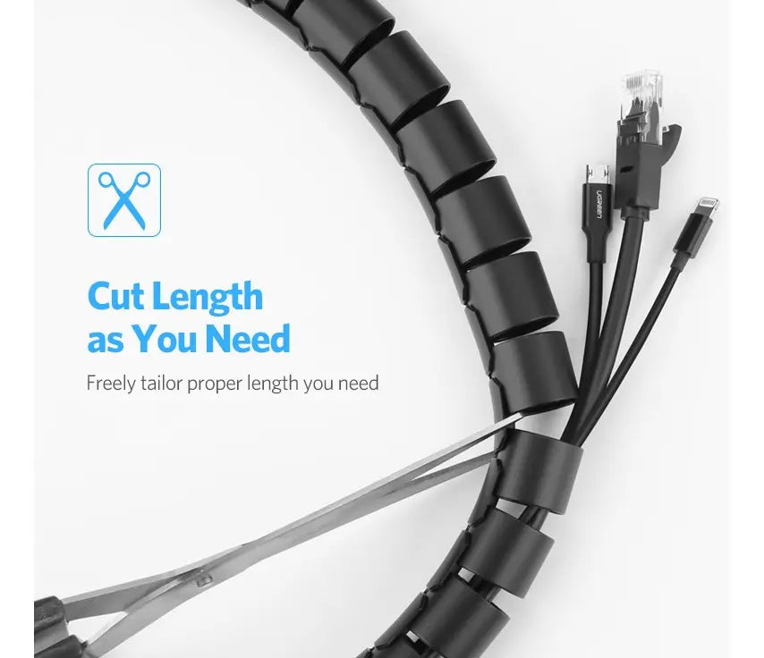 Organizador De Cables Helicoidal Espiral 25mm 1,5m Ugreen