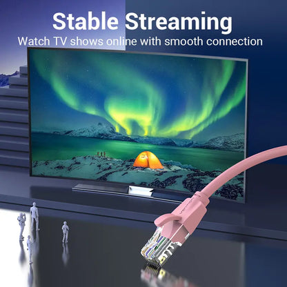 Cable Red Cat6 Utp Gigabit Patch Cord Rj45 1m Rosa Vention