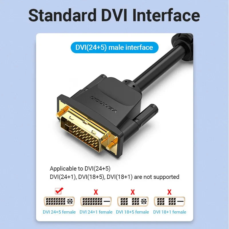 Cable De Video Dvi 24 + 5 A Vga Hd 1080 1 Mt Vention