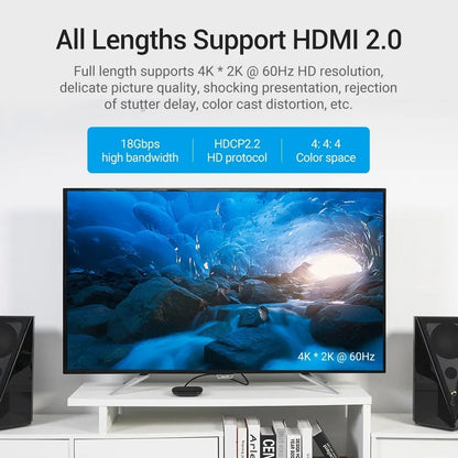 Cable Fibra Optica Hdmi 2,0 4k Hdr 144hz 4:4:4 10mts Vention