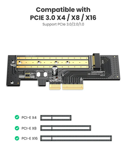 Placa Adaptador M2 Nvme A Pcie 3,0 M Key Ssd 32gb X4 Ugreen