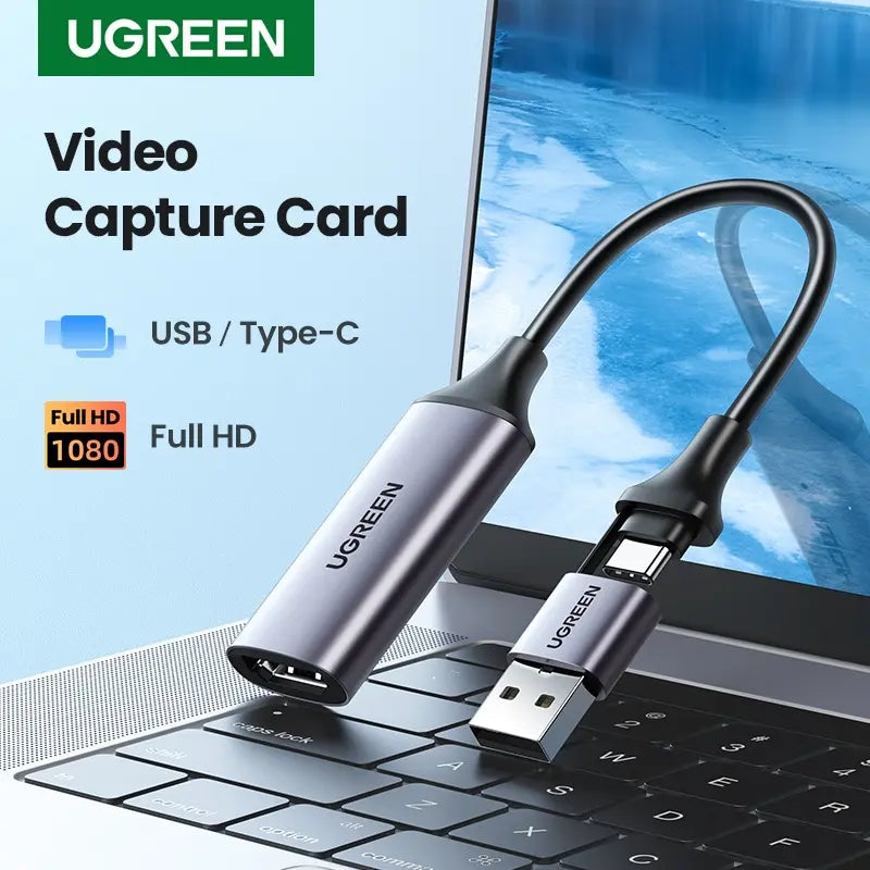 Adaptador Vídeo Hdmi Hembra A Usb + Usb-c 4k 60hz Ugreen