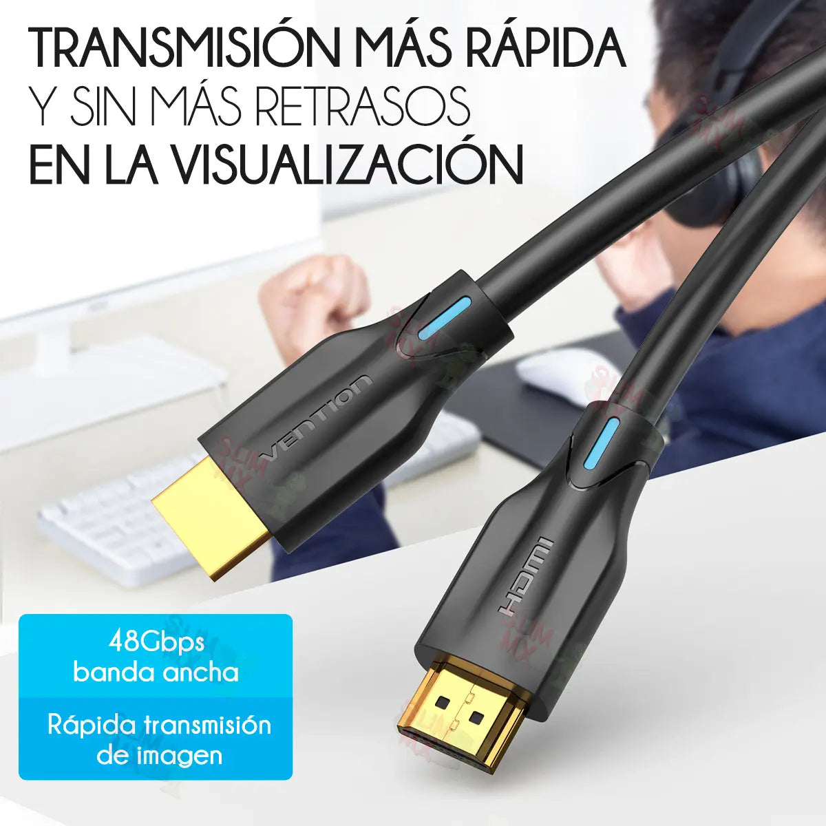 Cable Hdmi 2,1 Premium 8k Earc 120hz 48gbps 5 Metros Vention