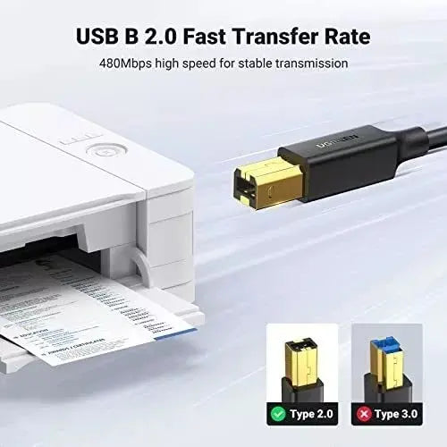 Cable Para Impresora Usb A Usb Tipo B 5m Blindado Ugreen Negro