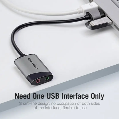 Adaptador Tarjeta Sonido Externa Usb Auricular Mic Vention