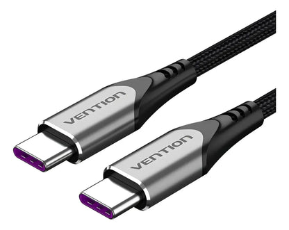 Cable Usb C Trenzado Carga Rapida 100w 5a Premium 1m Vention Negro