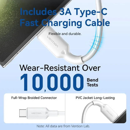 Cargador Con Cable Adaptador Carga Rapida Usb C 30w Vention
