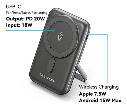 Power Bank Cargador Inalambrico Portatil 10000mah Vention