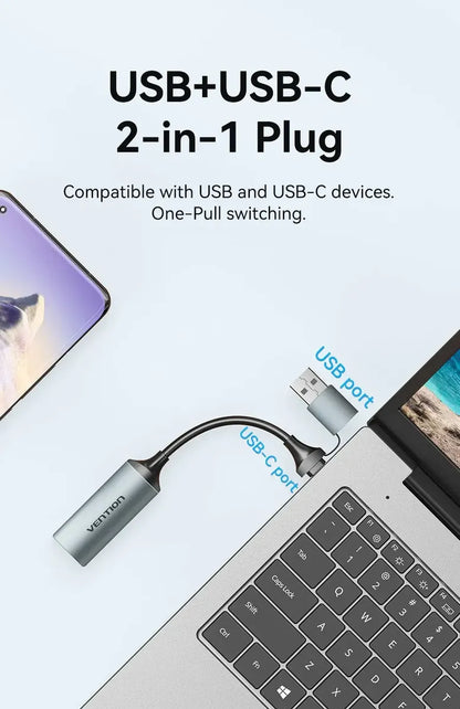 Capturadora Vídeo Hdmi Hembra A Usb Usb C 1080p 60hz Vention