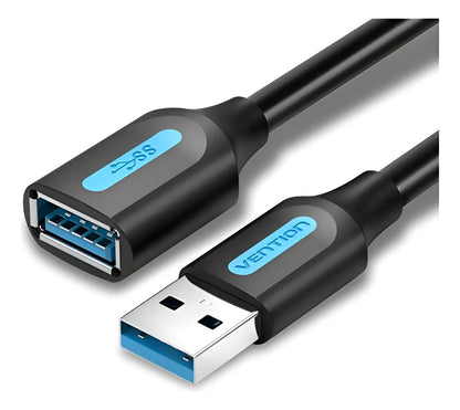 Extensor Usb 3,0 Alargue 2 Metros Macho A Hembra Vention Negro