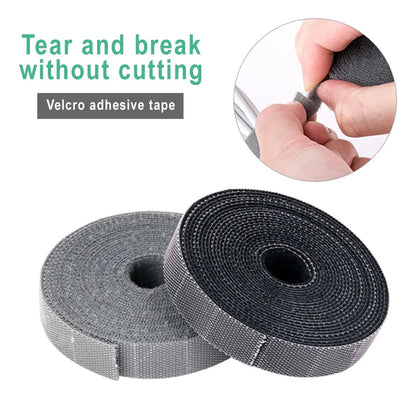 Tira Organizadora De Cable Velcro Autoadhesivo 3 Metros Evox Negro