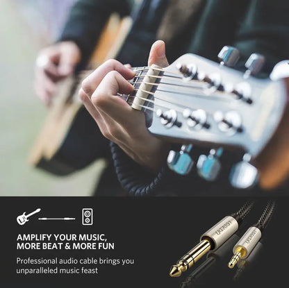 Cable De Audio Stereo Aux 3,5 A 6,5 Macho Gris 1m Ugreen