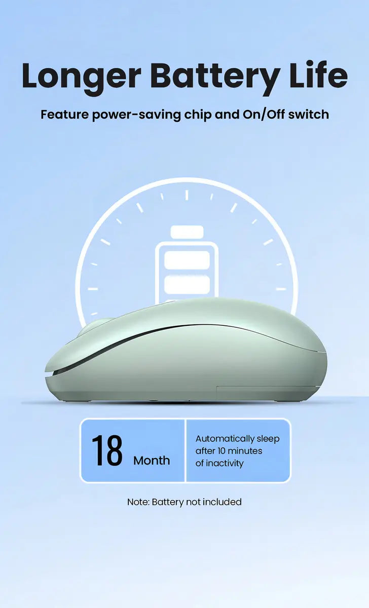 Mouse Ugreen Usb Inalambrico 2400dpi Verde Wireless 10m Verde Musgo