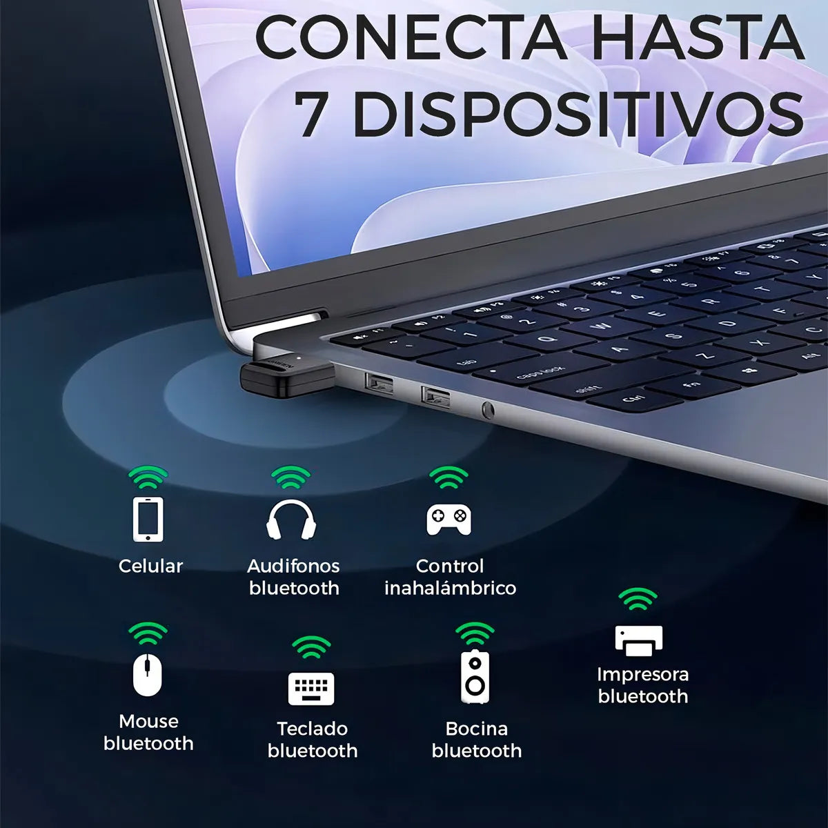 Receptor Bluetooth 5,3 Usb Adaptador Para Pc 20m Ugreen