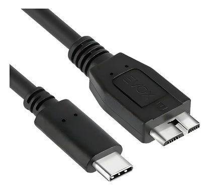Cable Usb C A Micro B Evox 0,50 Cm Pc Disco Rigido Externo Negro