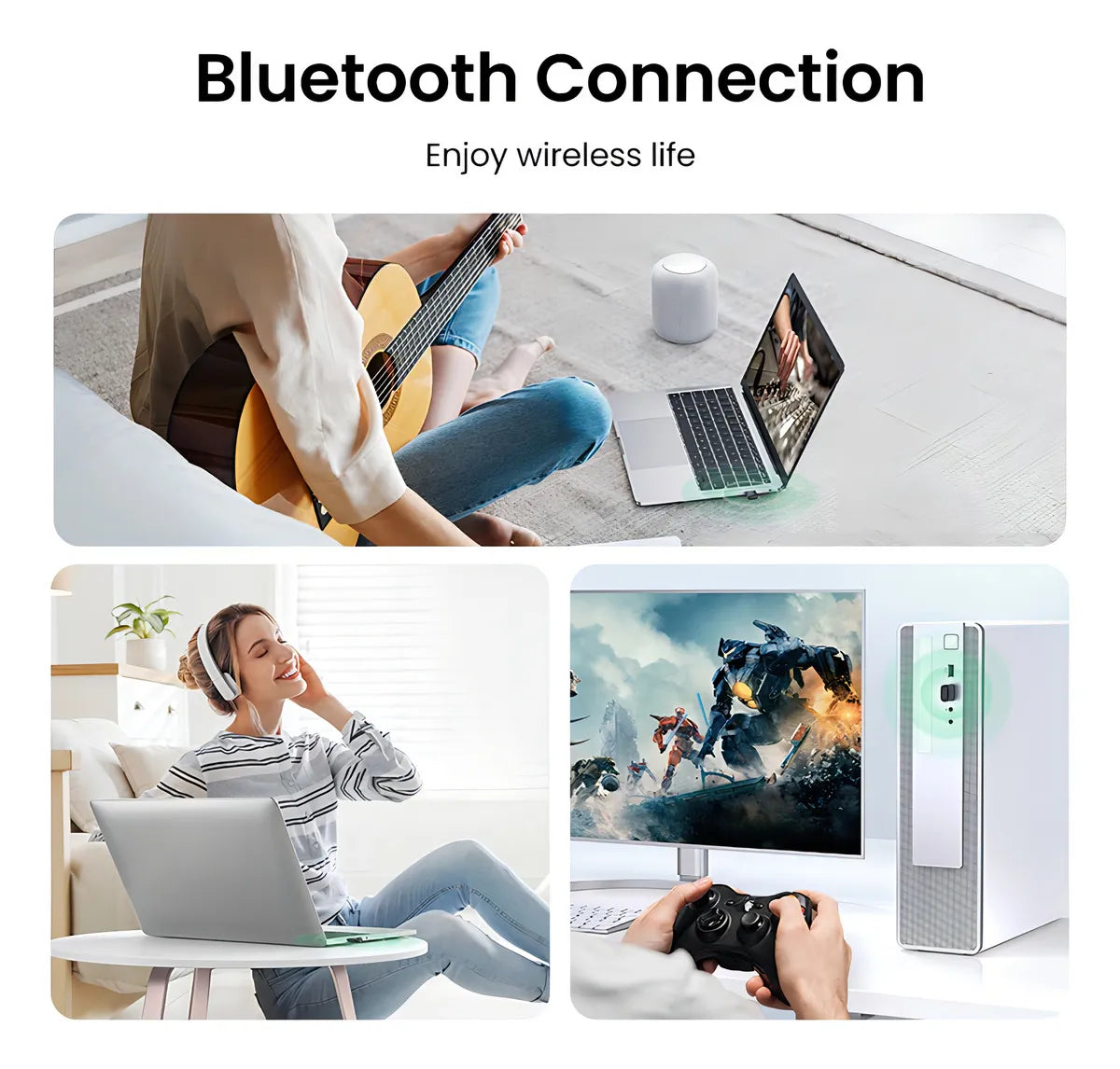 Receptor Bluetooth 5,3 Usb Adaptador Para Pc 20m Ugreen