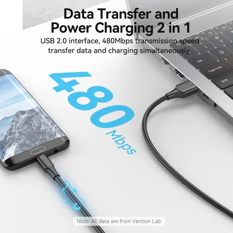 Cable Usb A Usb Micro B Carga Y Datos 2a 1,5m Vention Negro
