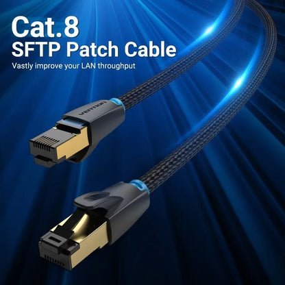 Cable Red Trenzado Cat8 1 M Patch Cord Sftp Rj45 Vention