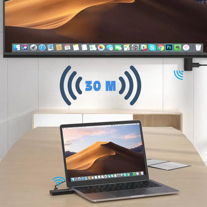 Transmisor Hdmi Inalambrico Wifi Evox 1080p 60hz 30 Metros Negro