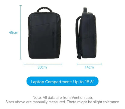 Mochila Porta Notebook / Laptop 15,6 Ipx4 20 Litros Vention Negro Liso