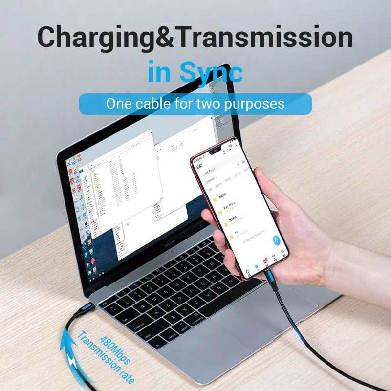 Cable Usb C 2,0 Macho A Micro-b Macho 2a 1 Mts Negro Vention