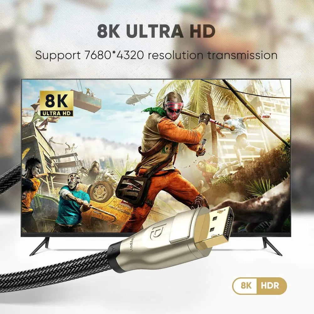 Cable Displayport Premium Dp 1,4 8k Trenzado 144hz 1m Ugreen