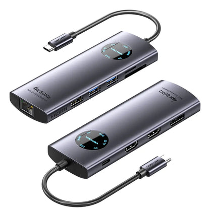 Hub Docking 10 En 1 Usb C Monitor Extendido Mst Vention Gris Oscuro