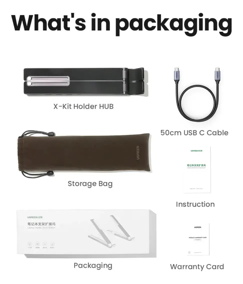 Soporte Hub Docking Plegable Usb 3,0 Hdmi 4k Lectora Ugreen