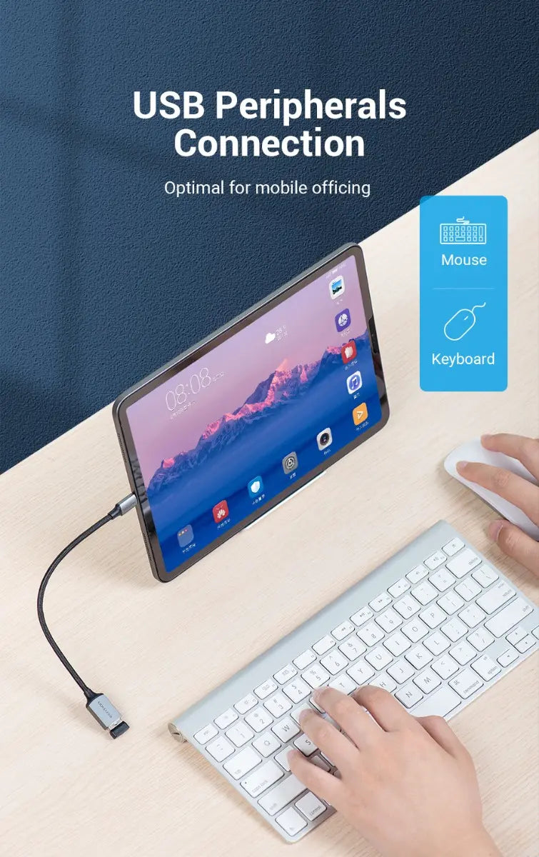 Adaptador Usb C A Usb Hembra 3,0 Otg Pc / Celular Vention Negro