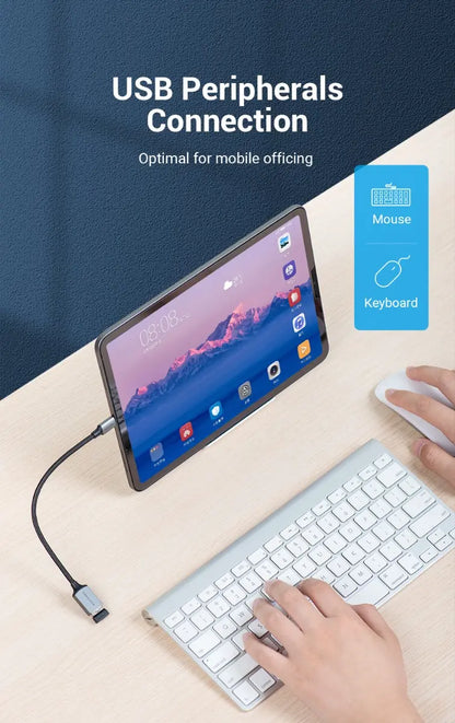 Adaptador Usb C A Usb Hembra 3,0 Otg Pc / Celular Vention Negro