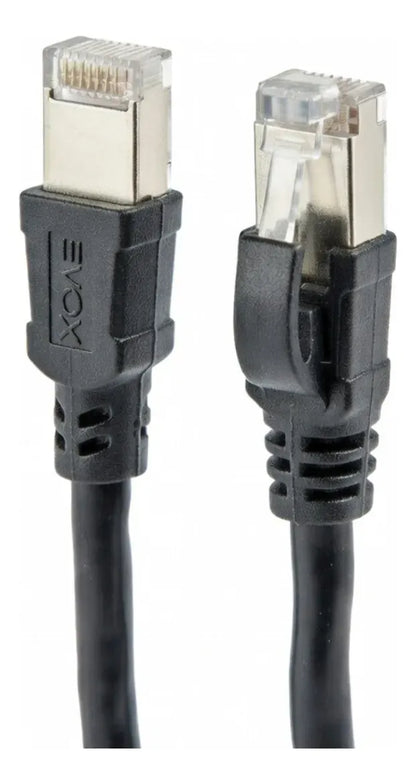Cable De Red Evox Cat6a 1 M Negro Patch Cord Rj45 Internet