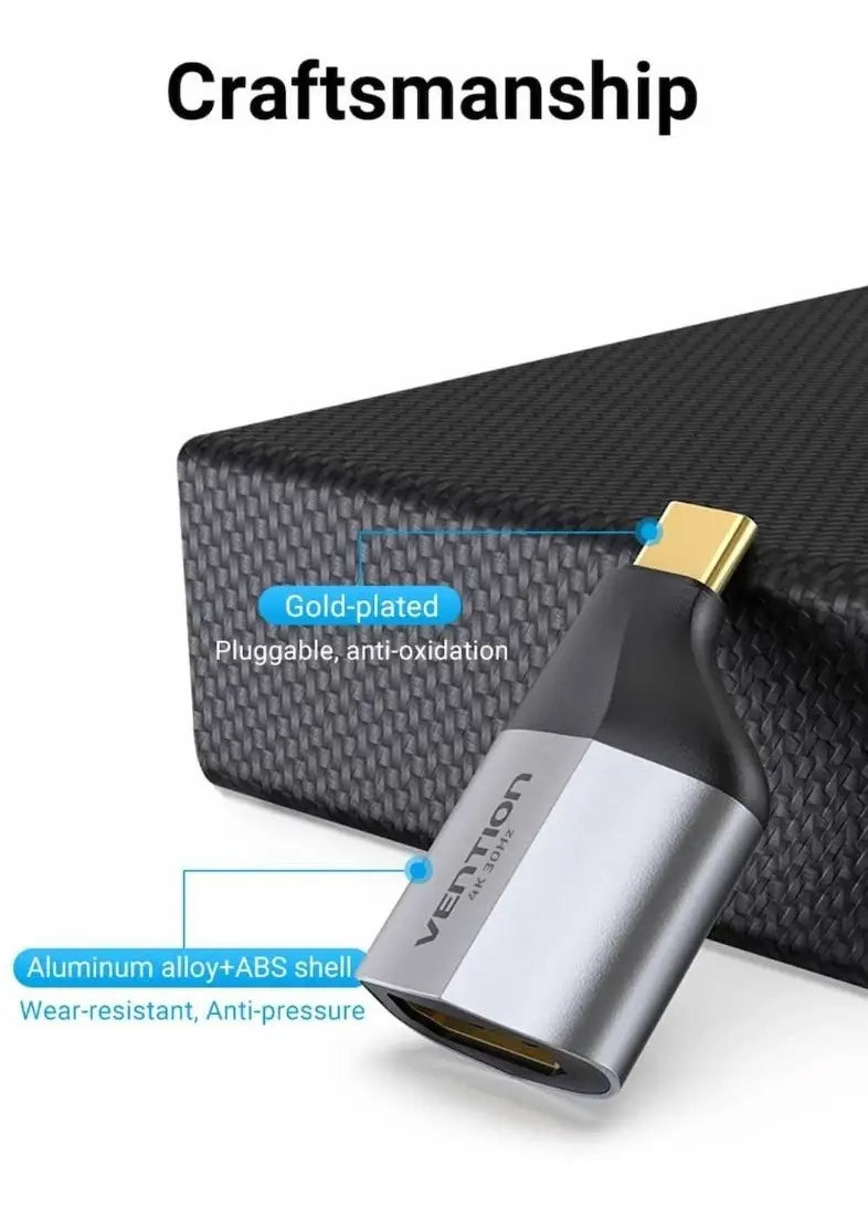 Adaptador Usb C A Hdmi Uhd 4k Para Pc Mac Celular Vention Gris