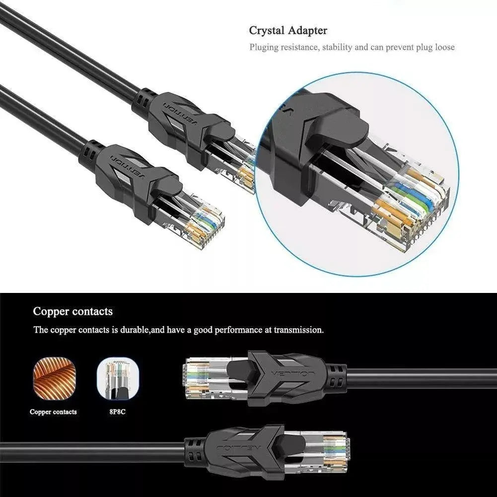 Cable Patchcord Cat 6 Vention Original 3 Metros Ethernet Gigabit Calidad,-
