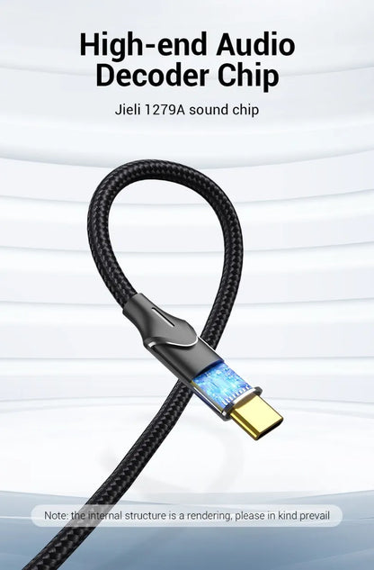 Cable De Audio Premium Usb C A Rca Trensado 0,5 M Vention
