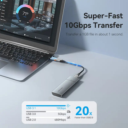 Adaptador Usb Hembra A Usb C Otg 3,1 10 Gbps Vention Azul Acero