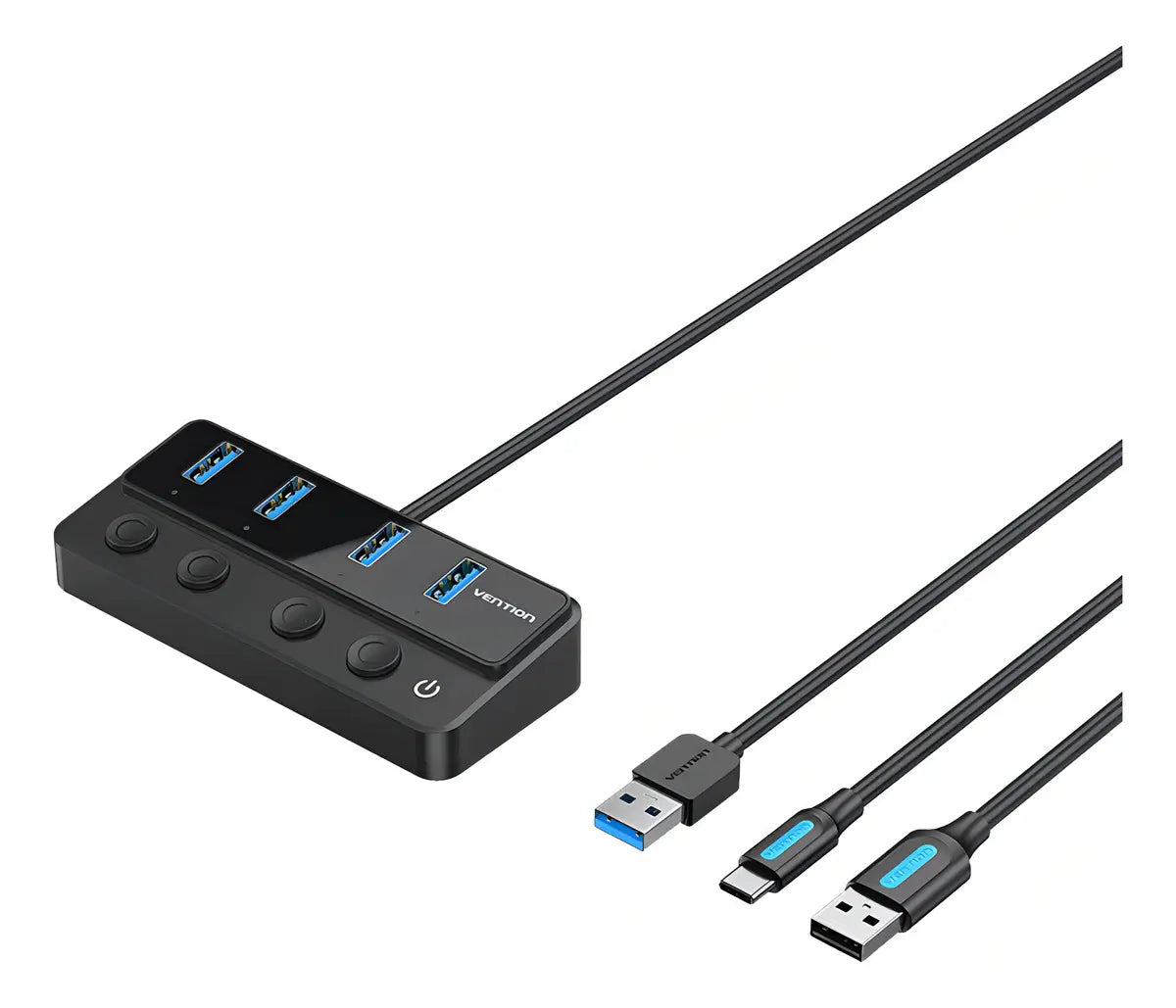 Hub Usb 3,0 4 Puertos Switch De Encendido 5gbps Vention Negro