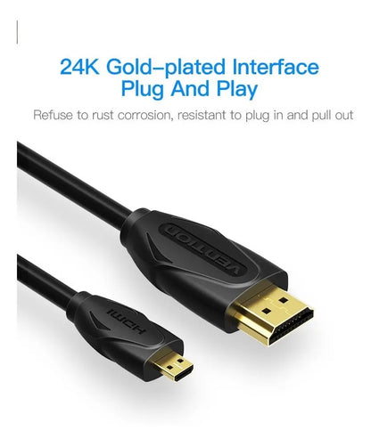 Cable Premium Micro Hdmi A Hdmi 2 Metros Hd 1080p Vention