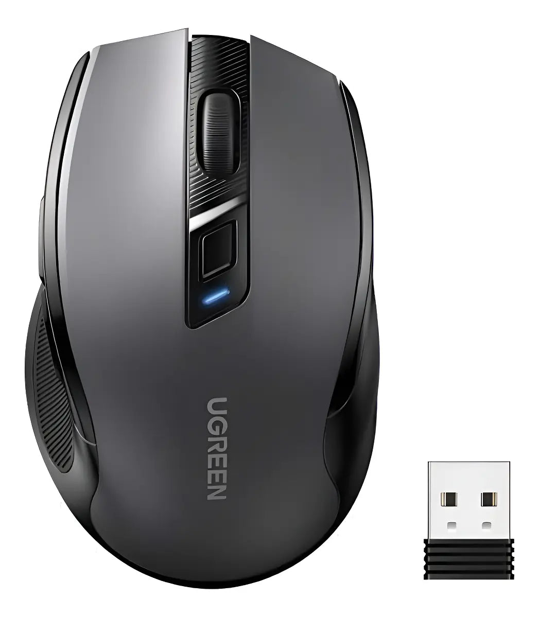 Mouse Inalámbrico Bluetooth 2,4g Ergonómico Gris Ugreen Gris
