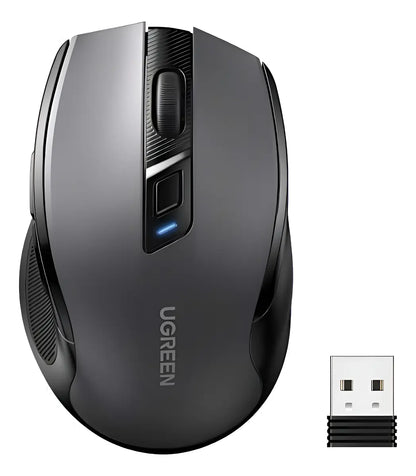 Mouse Inalámbrico Bluetooth 2,4g Ergonómico Gris Ugreen Gris