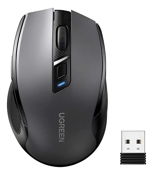 Mouse Inalámbrico Bluetooth 2,4g Ergonómico Gris Ugreen Gris