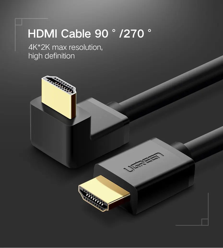 Cable Hdmi Premium De Ángulo Recto 90° 1m 4k @60hz Ugreen